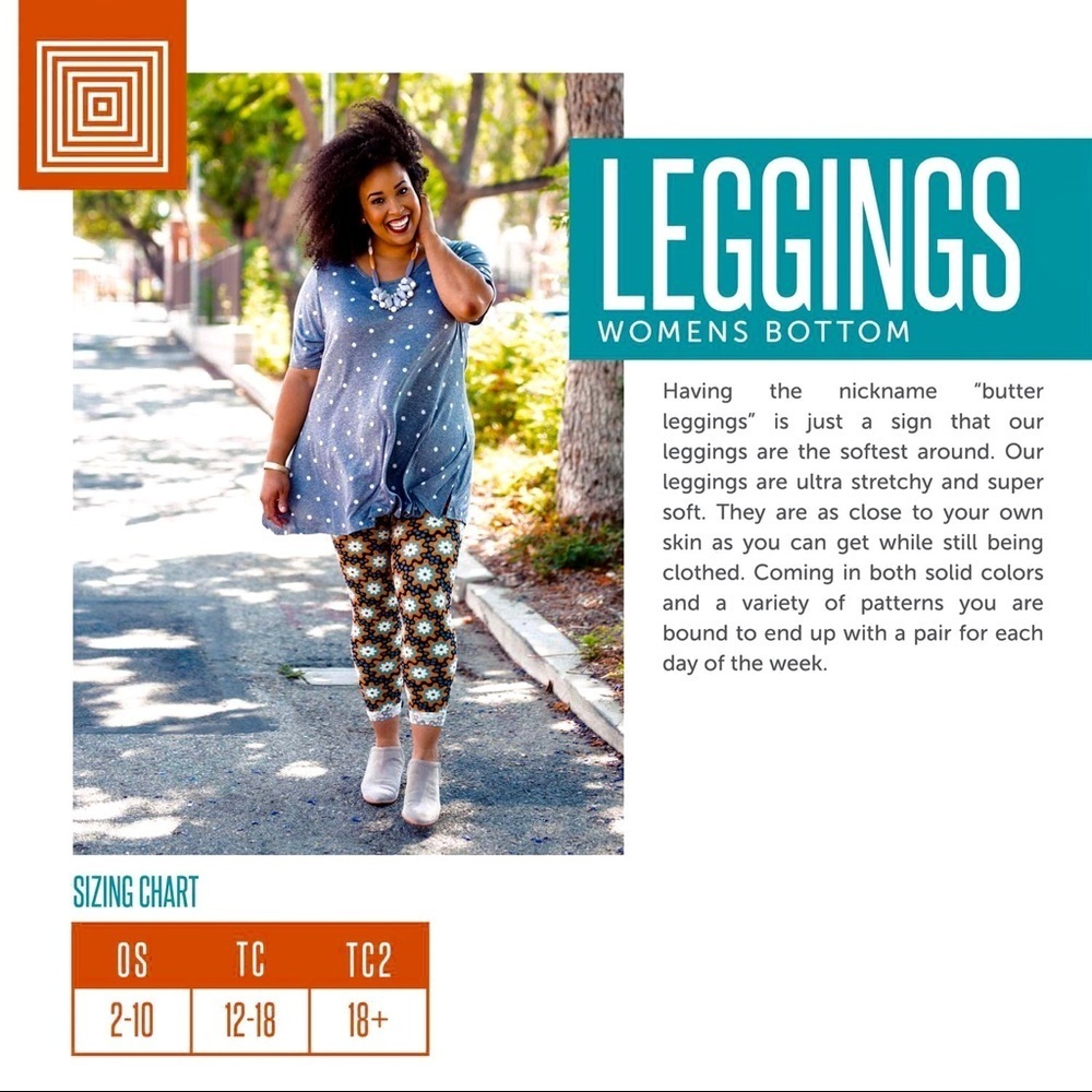 # LulaRoe tc2 boho llama leggings (plus) - Picture 2 of 2